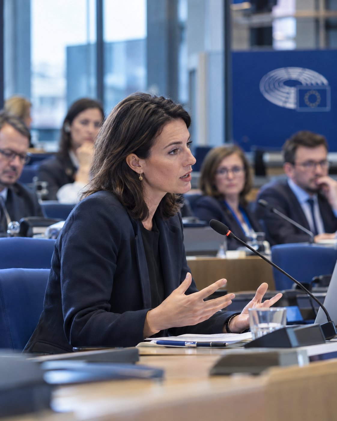 Speaker addressing a European Parliament meeting