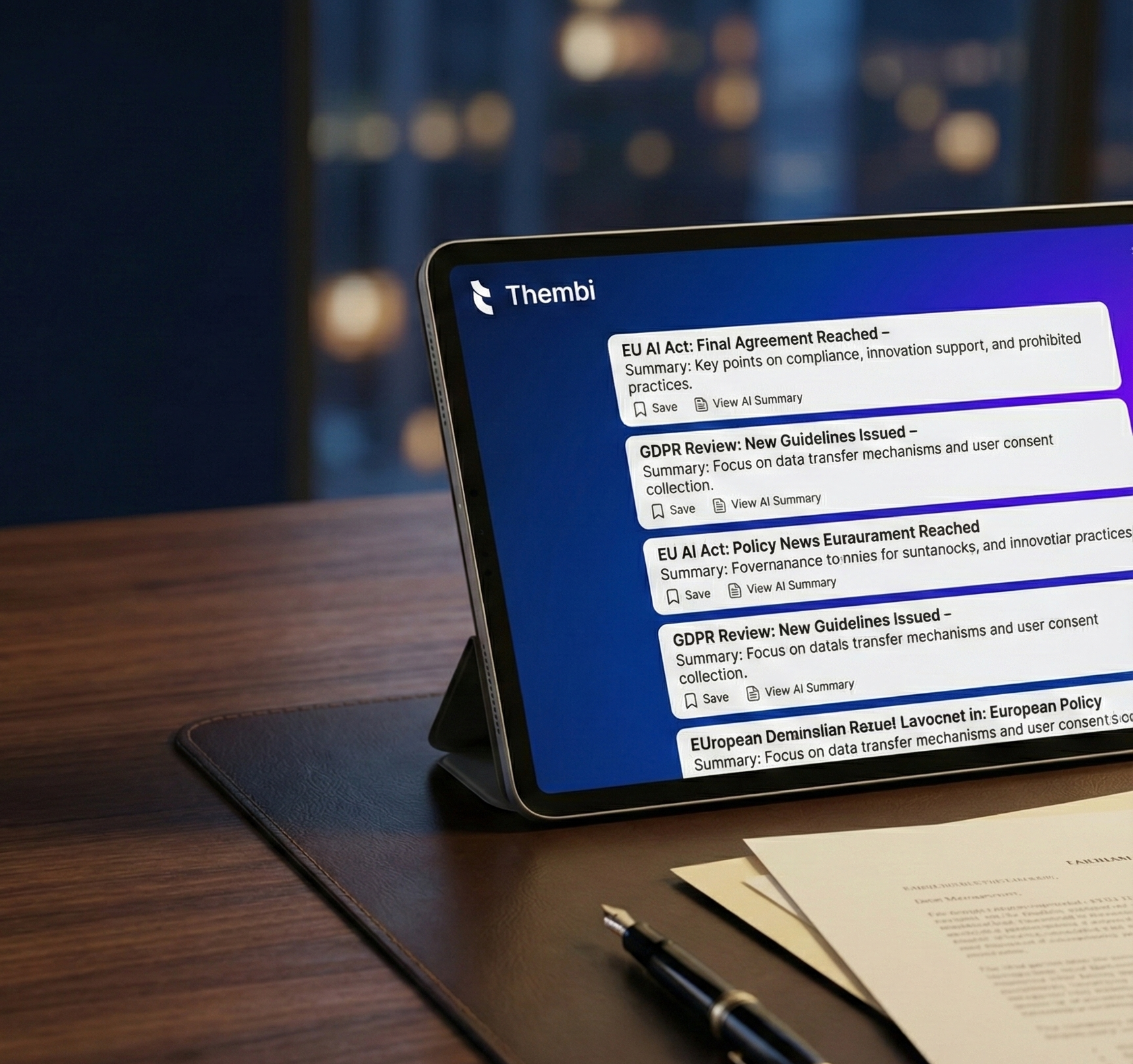 Thembi Product – personalized feeds and dashboards